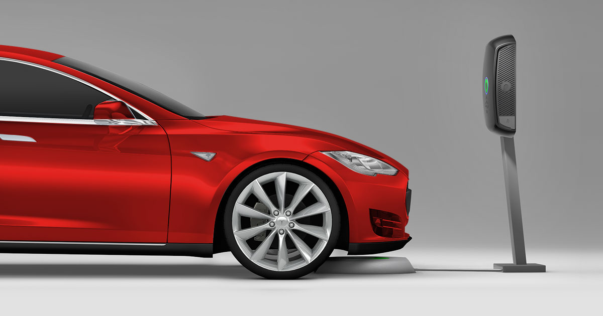 Tesla Model S parked over Plugless System