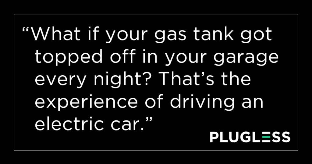 Quote about the switch from gas to electric vehicle driving